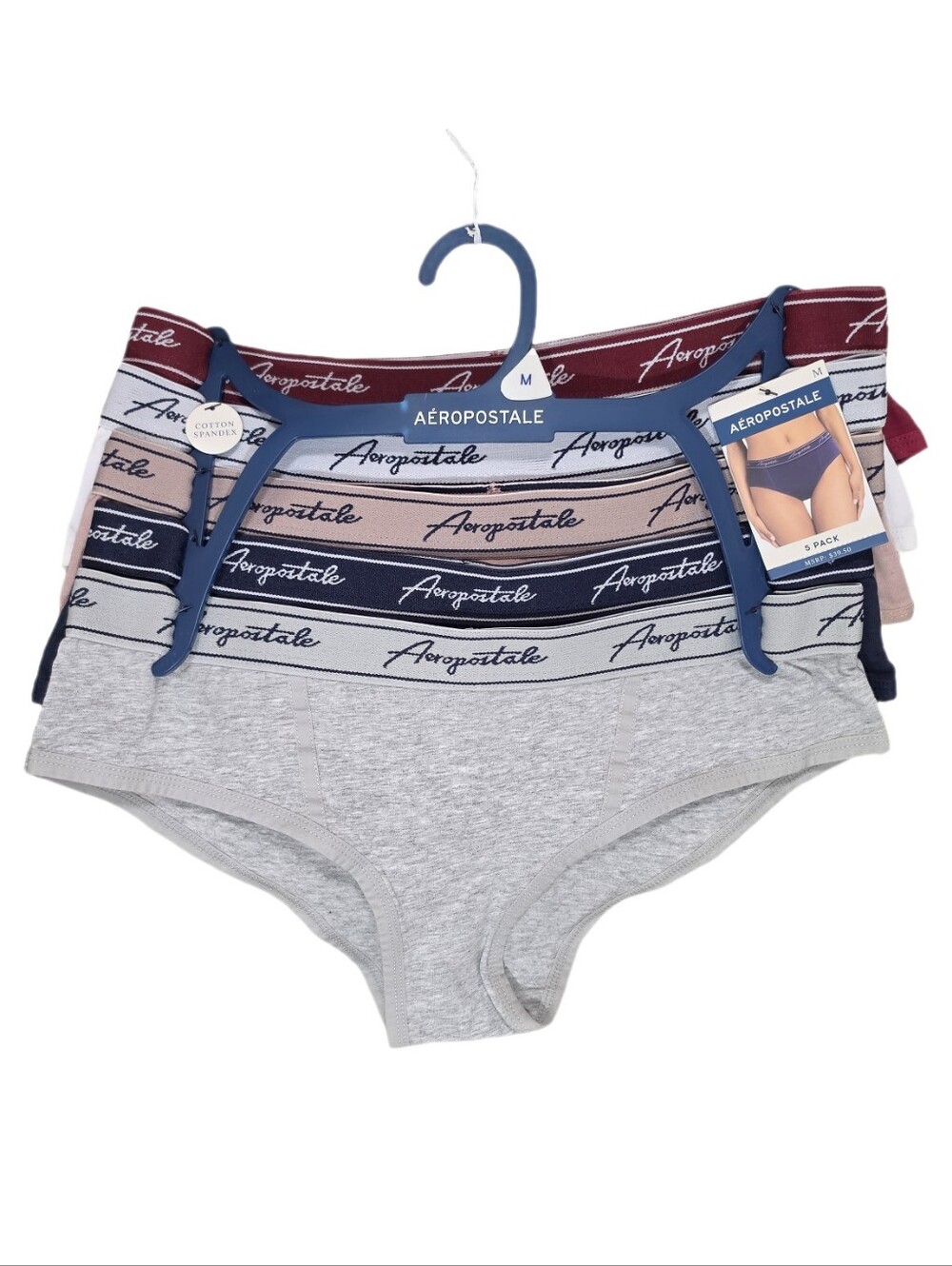 Aeropostale Women's Cheeky Hipster Hiphugger Underwear Panties 5-Pack M